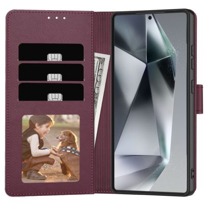 Bordo atverčiamas dėklas Samsung Galaxy S26 Ultra Tech-Protect Wallet su kortelių ir nuotraukos laikikliais