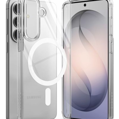 Skaidrus dėklas Samsung Galaxy S26 Ringke Fusion Magnetic Magsafe su MagSafe žiedu