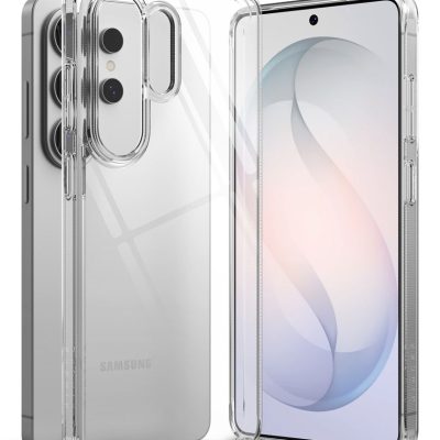 Skaidrus dėklas Samsung Galaxy S26 Ultra Ringke Fusion matomas ant telefono iš abiejų pusių