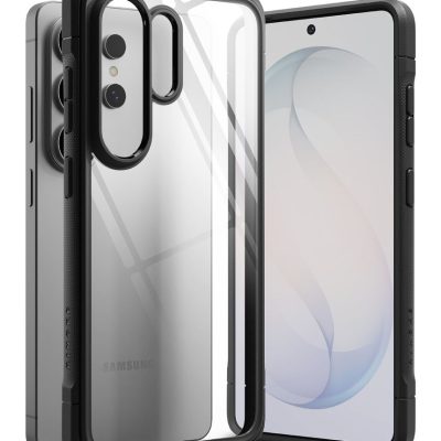 Juodas dėklas Samsung Galaxy S26 Ultra Ringke Fusion Bold su skaidriu galiniu dangteliu