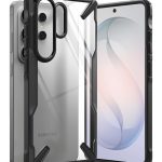 Juodas dėklas Samsung Galaxy S26 Ultra Ringke Fusion X su juodu kraštu ir permatomu galiniu dangteliu