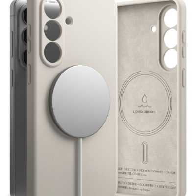 Akmens spalvos dėklas Samsung Galaxy S26 Plus su MagSafe magnetu, silikono medžiaga