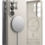 Akmens spalvos dėklas Samsung Galaxy S26 Ultra Ringke Silicone Magnetic Magsafe su MagSafe žiedu, matomas iš skirtingų kampų