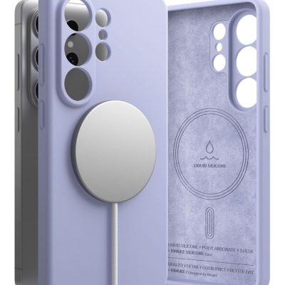 Levandų dėklas Samsung Galaxy S26 Ultra Ringke Silicone Magnetic Magsafe su magnetine jungtimi