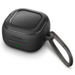 Juodas matinis dėklas Samsung Galaxy Buds 4 / 4 Pro "Spigen Rugged Armor"