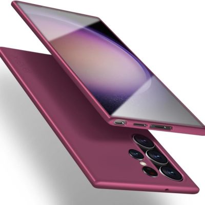 bordo deklas Samsung Galaxy S948 S26 Ultra X-level Guardian – rožinės spalvos dėklas su matiniu paviršiumi ir matomu kameros bloko išpjova