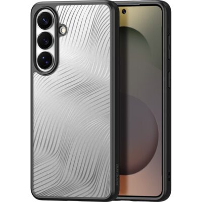 Skaidrus dėklas Dux Ducis Aimo Samsung S947 S26 Plus su sidabro tekstūruotu paviršiumi ir trijų kamerų išpjova