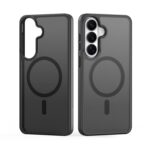 Juodas dėklas Samsung S942 S26 su MagSafe žiedu, matomi du vaizdai