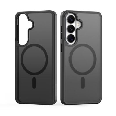 Juodas deklas Samsung S947 S26 Plus su magnetiniu ratu nugaroje, matomas kameros modulis