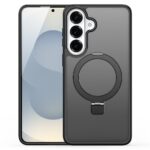 Juodas dėklas Samsung S942 S26 Dux Ducis Yind su apvaliu laikiklio žiedu ant nugaros ir matomu trijų kamerų moduliu viršuje