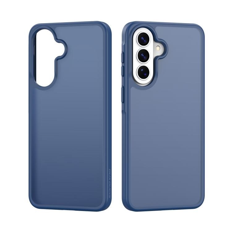 Tamsiai mėlynas dėklas Samsung A576 A57 5G Dux Ducis Yind Tamsiai mėlynas dėklas Samsung A576 A57 5G Dux Ducis Yind, matomas iš priekio ir iš šono su kamerų išpjova.