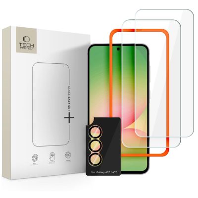 Ekrano ir kameros apsauginiai stiklai Samsung Galaxy A37 5G Tech-Protect Easy Set 3-Pack