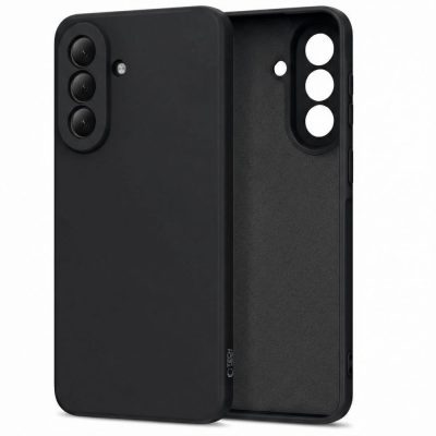 Juodas dėklas Samsung Galaxy A57 5G, matinis paviršius ir kameros iškirptė