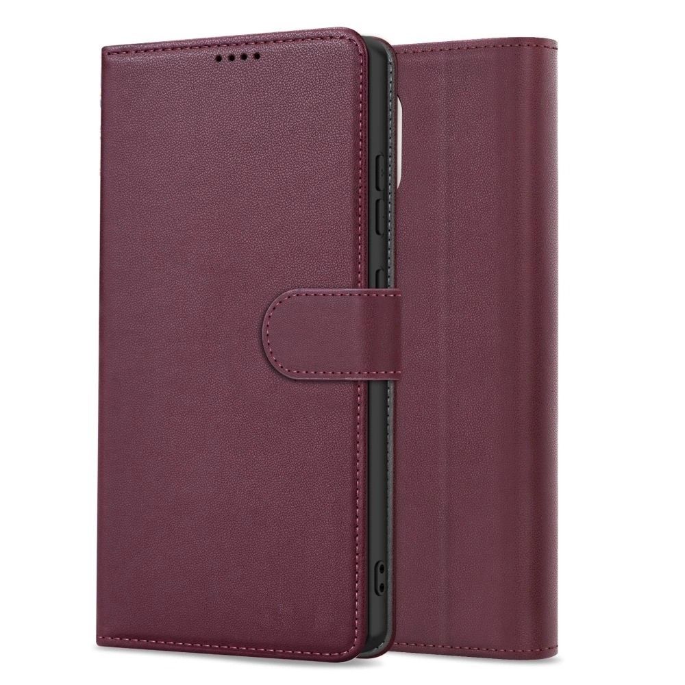 Bordo atverčiamas dėklas Samsung S942 S26 Wallet Fancy Bordo atverčiamas dėklas Samsung S942 S26 Wallet Fancy, tekstūruota išorė ir užsegimo juostelė matoma