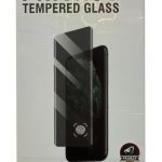 Juodas apsauginis stiklas Samsung A276 A27 5G su privatumo funkcija, matoma pakuotė ir telefonas.