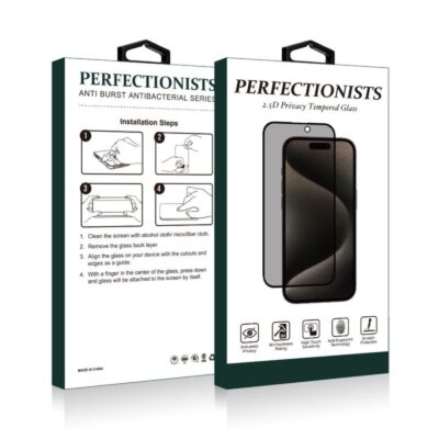 Juodas privatumo apsauginis stiklas Samsung S948 S26 Ultra 2.5D Privacy Perfectionists