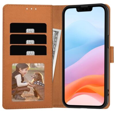 Rudas atverciamas deklas Samsung S948 S26 Ultra Wallet Fancy su 3 korteliu skyreliais ir nuotrauku langeliu