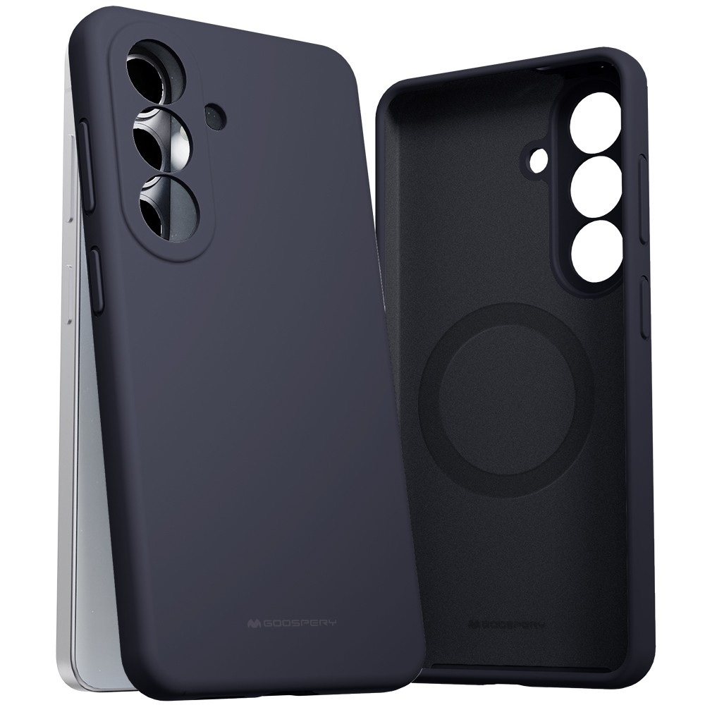 Mercury Pure Magsafe Silicon Deklas Samsung S947 S26 Plus Tamsiai melynas Mercury Pure Magsafe Silicon deklas Samsung S947 S26 Plus su kameru iskirpimais