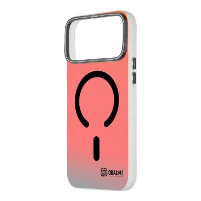 Juodas dėklas Apple Iphone 17 Pro Max OBALME HoloMag raudonos ir pilkos spalvos su juodais simboliais