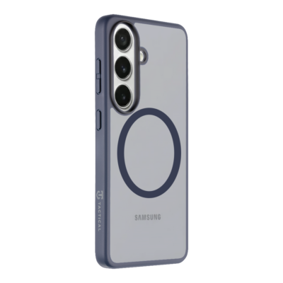 Tamsiai mėlynas dėklas Samsung Galaxy S26 su apvaliu žiedu ant nugaros