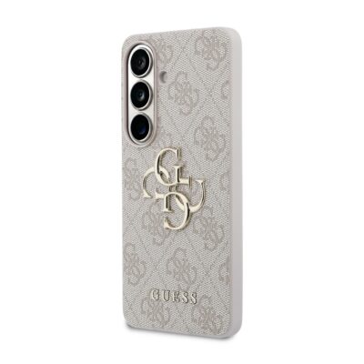 Rausvas originalus dėklas Guess PU 4G Metal Logo telefonui Samsung Galaxy S26