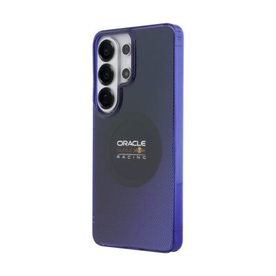 Tamsiai melynas deklas su Oracle Red Bull Racing logotipu, uztikrinantis apsauga Galaxy S26 Ultra