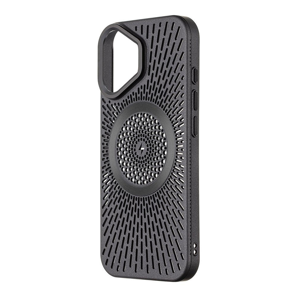 Juodas dėklas Apple iPhone 17 OBALME MagNetix Float Juodas dėklas Apple iPhone 17 OBALME MagNetix Float su ventiliacijos angomis ir magnetiniu centru