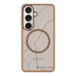 Moucha Moose dėklas Samsung Galaxy S26 su mapiniu dizainu ir ruda rėma