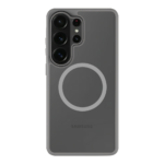 Šviesiai pilkas dėklas Samsung Galaxy S26 Ultra su dideliu apvaliu motyvu ant nugaros