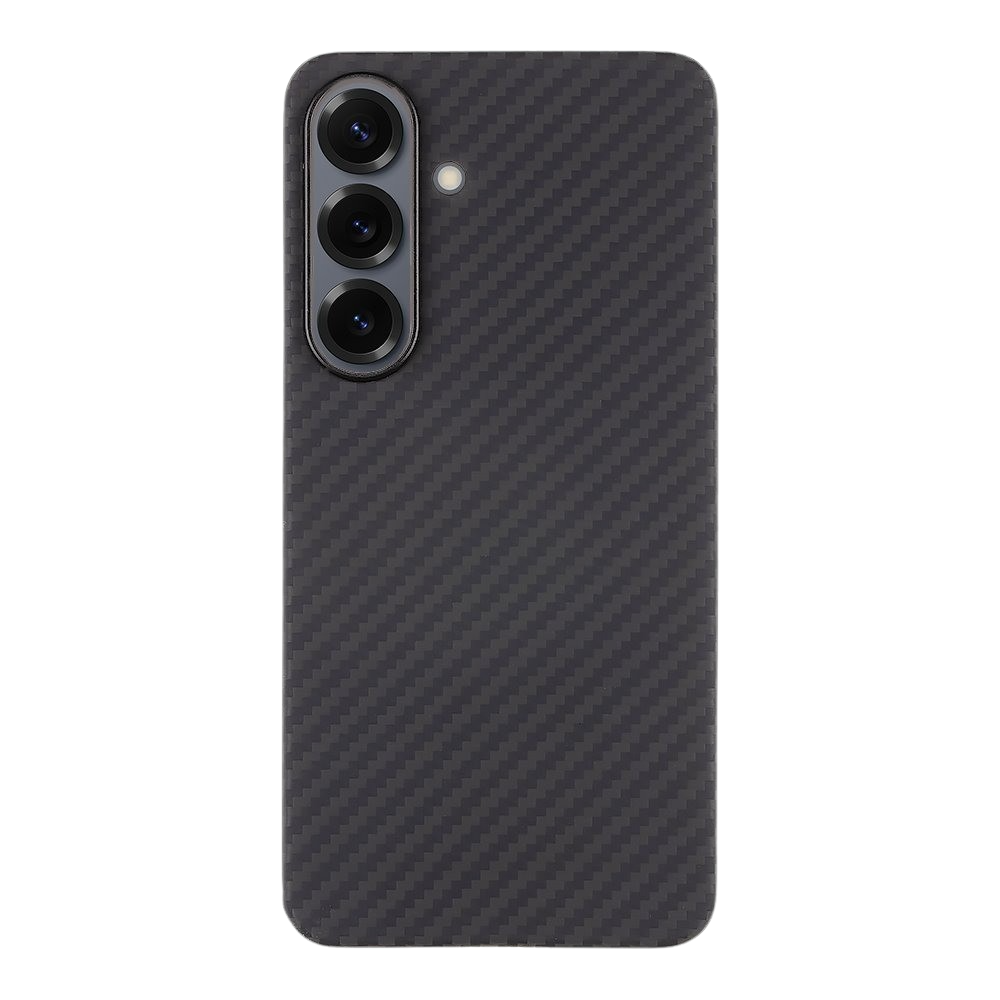 Juodas dėklas Tactical MagForce Aramid telefonui Samsung Galaxy S26 Juodas dėklas Tactical MagForce Aramid telefonu Samsung Galaxy S26 su karbono pluošto tekstūra, matomas trigubų kamerų modulis