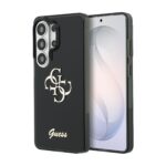 Juodas dėklas su Guess IML 4G Script Metal Logo logotipu Samsung Galaxy S26 Ultra
