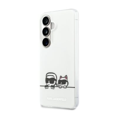 Baltas originalus deklas Karl Lagerfeld IML KCH Peekaboo Logo Magnetic telefonui Samsung Galaxy S26