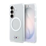 Skaidrus dėklas su BMW M IML Metal logotipais ir magnetiniu laikikliu, skirtas Samsung Galaxy S26