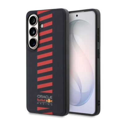 Tamsiai melynas deklas Samsung Galaxy S26 Red Bull PU Leather Meshed Powerbar Magnetic