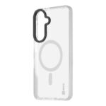 Baltas skaidrus dėklas su juodu kameros apsaugos rėmeliu Samsung Galaxy S26 Plus