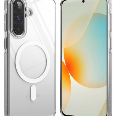 Skaidrus dėklas Samsung A57 5G Ringke Fusion Magnetic MagSafe su magnetiniu laikikliu