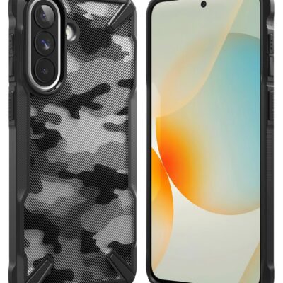 Juodas camo deklas Samsung A57 5G Ringke Fusion X