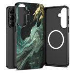 Verde Aura dėklas Samsung Galaxy S26 Lamano Magsafe su žaliu marmūriniu raštu