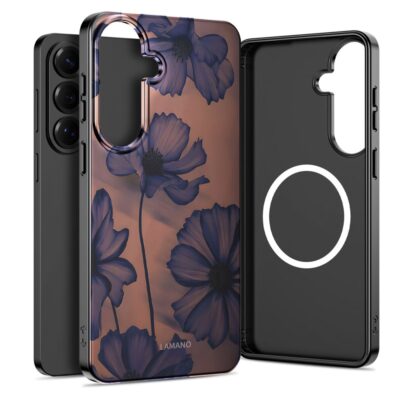 Veltvet night dėklas Samsung Galaxy A57 5G Tech-Protect Lamano Magsafe su gėlių motyvu