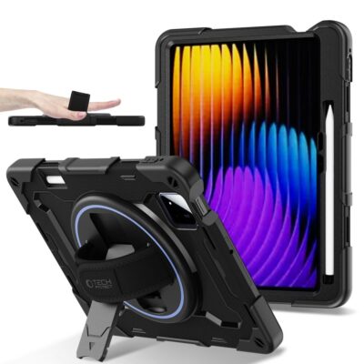 Juodas dėklas Xiaomi Pad 7/7 Pro/8/8 Pro 11.2 colių Tech-Protect Solid 360