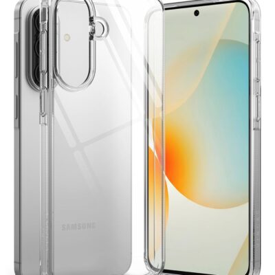 Skaidrus dėklas Ringke Fusion Samsung A57 5G, matoma kameros išpjova ir skaidrus nugaros paviršius