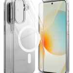 Skaidrus deklas Samsung A57 5G Ringke Fusion Magnetic MagSafe, aiskiai matomas apskritas laikiklis nugaroje