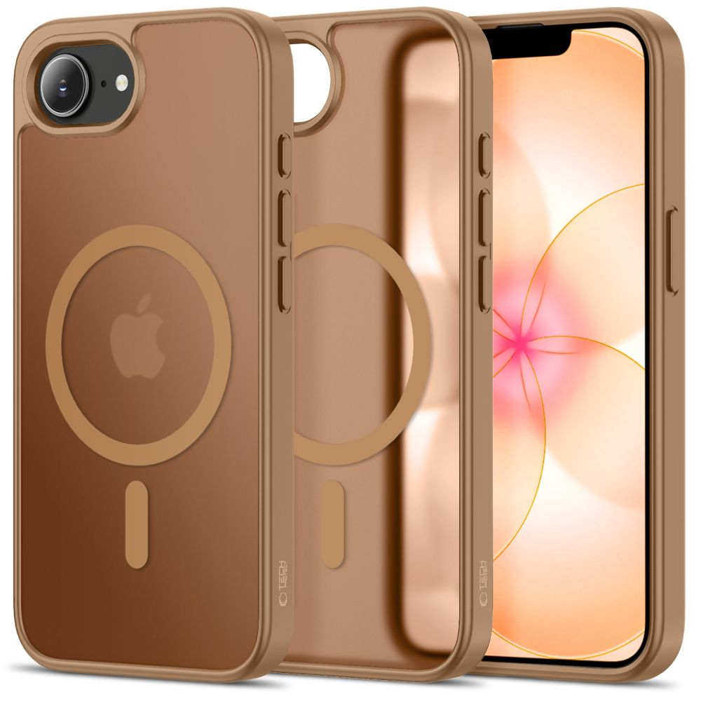 Rudas matinis dėklas telefonui Apple Iphone 16E / 17E Tech-Protect Basicmag Magsafe Rudas matinis dėklas Apple Iphone 16E / 17E su MagSafe žiedu Tech-Protect Basicmag Magsafe
