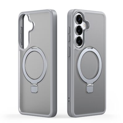 Pilkos spalvos dėklas Samsung S947 S26 Plus su magnetiniu žiedo laikikliu