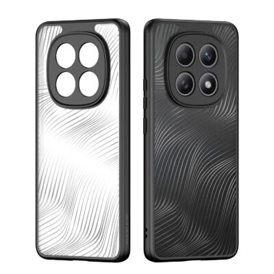 Skaidrus dėklas Dux Ducis Aimo telefonui Xiaomi Redmi Note 15 4G ir Redmi Note 15 5G su bangų raštu ir juodu rėmeliu