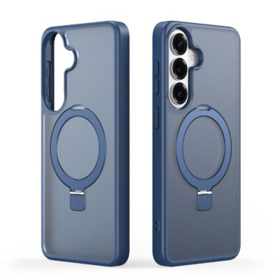 Tamsiai mėlynas dėklas Samsung S947 S26 Plus su apvaliu magnetiniu laikikliu ant nugaros