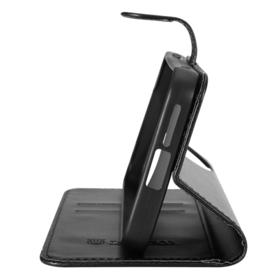 Juodas atverciamas deklas su stoveliu telefonui Xiaomi 17 Ultra