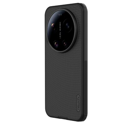 Juodas deklas Nillkin Super Frosted PRO Magnetic telefonui Xiaomi 17 Ultra, matinis teksturuotas paviršius