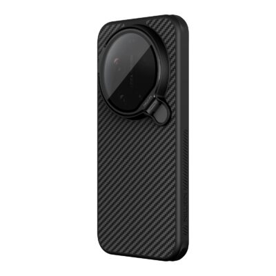Juodas dėklas Xiaomi 17 Ultra Nillkin CarboProp Aramid Magnetic su karbono pluošto tekstūra