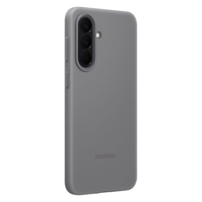 Pilkos spalvos dėklas Samsung Galaxy A57 5G EF-PA576CJE Silicone Cover, matomi kamera moduli ir LED.